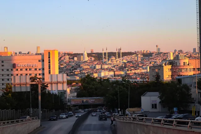 Ankara city skyline at sunset