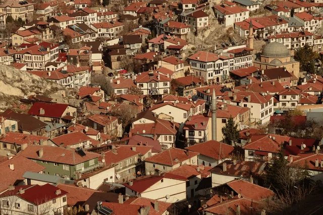 Red-tiled rooftops in Ankara’s historic neighbourhood
