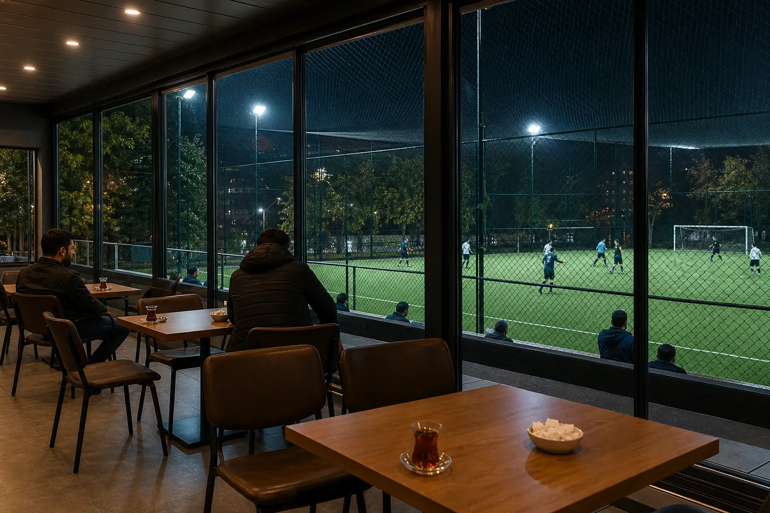 Saha dinlenme ve kafe alanı
